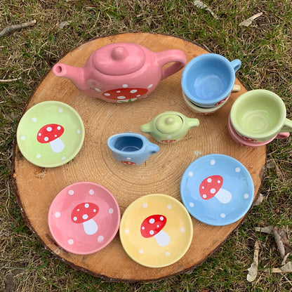 Amanita Muscaria Tea Time Party Set/ Ceramic Multicoloured