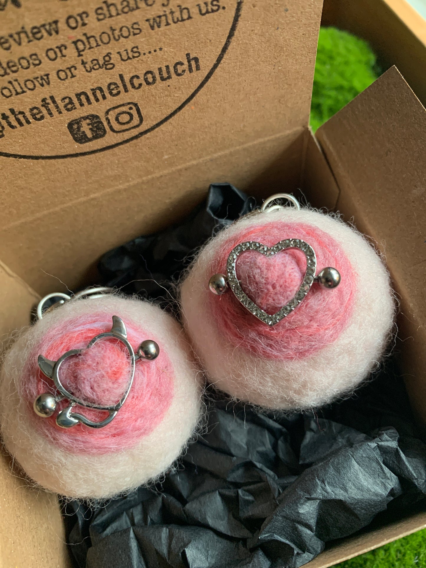 Felted Boobies Keychains