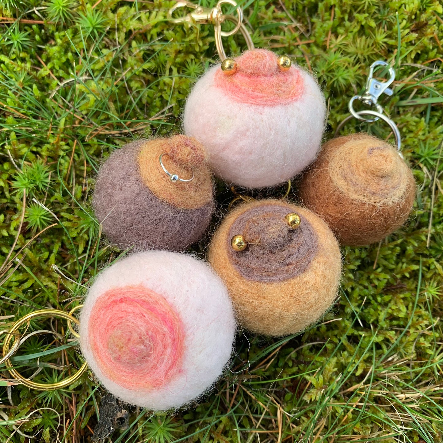 Felted Boobies Keychains