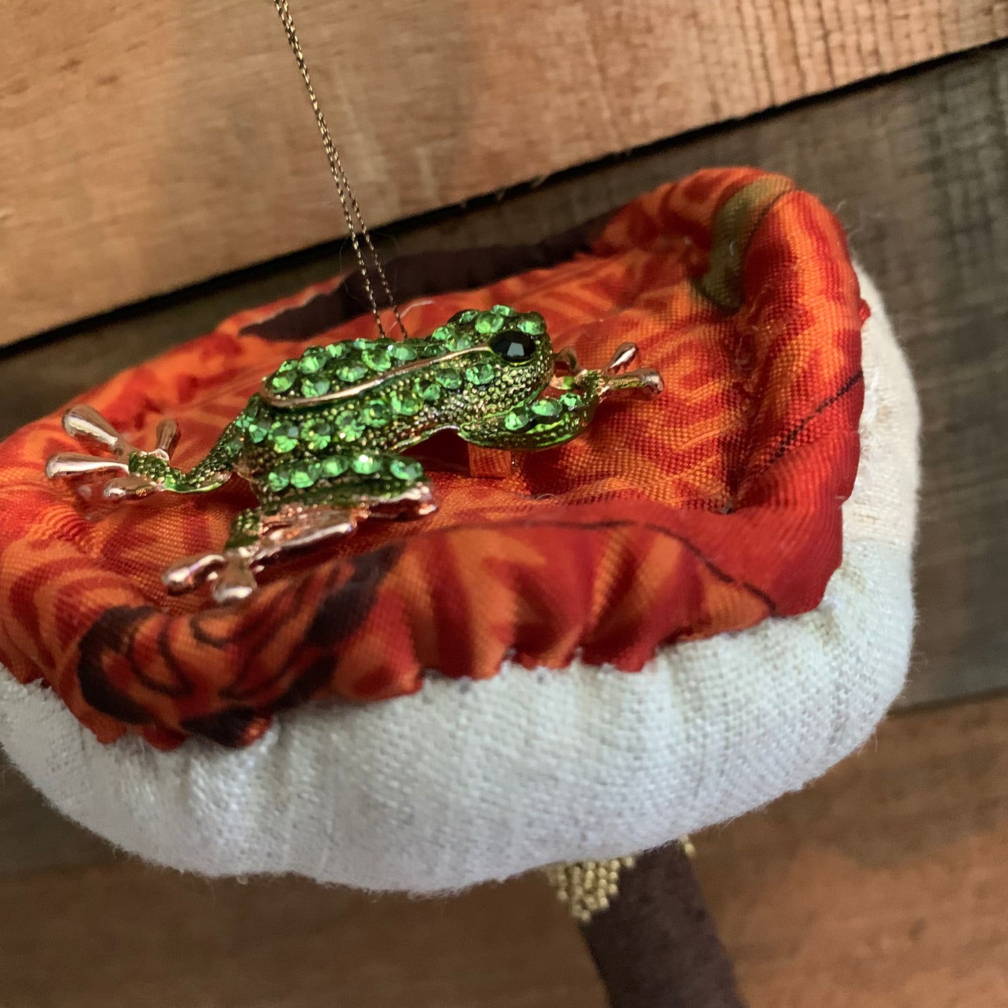 Orange Mushroom with Frog Mobile/ Wall Hanging