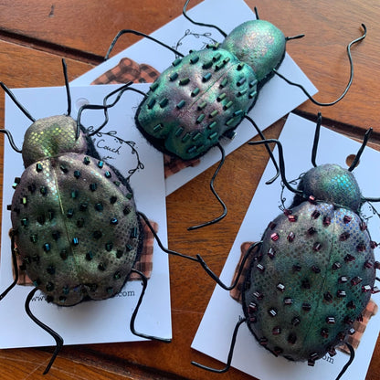 Beetle Textile Brooch - The Flannel Couch