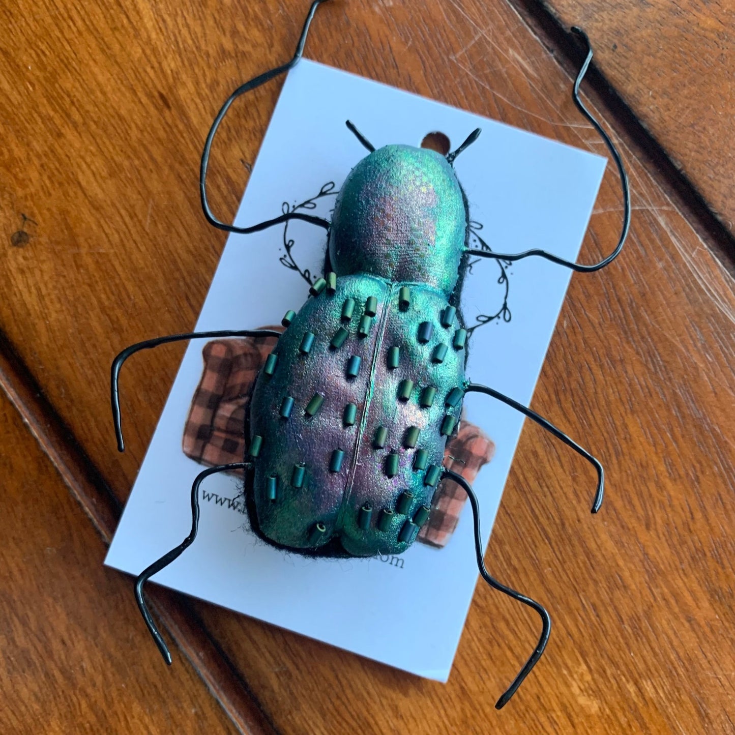 Beetle Textile Brooch - The Flannel Couch